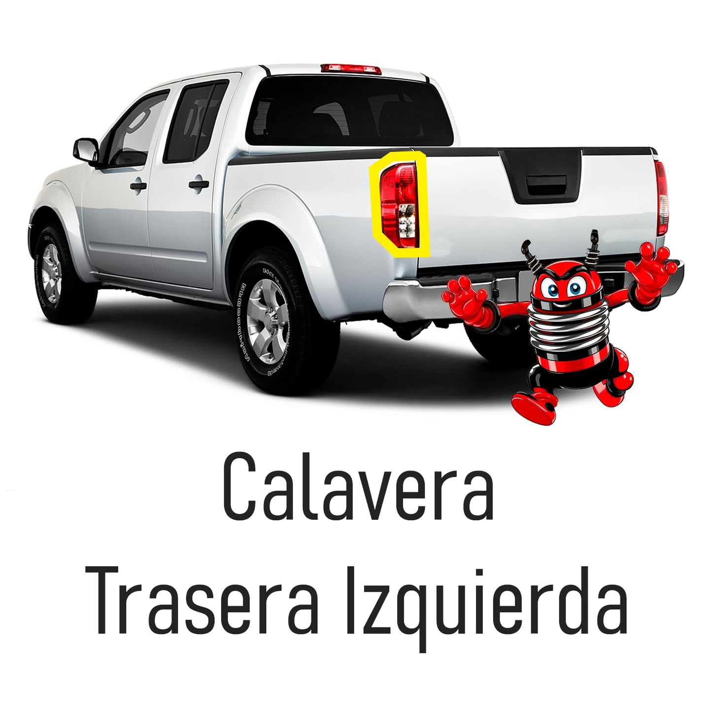 Calavera Izquierda Compatible con Frontier 1998 1999 2000 2001 2002 2003 2004 2005 2006 2007 2008 2009 2010 2011 2012 2013 2014 2015 | Con Arnes | Rojo Blanco/Blanco