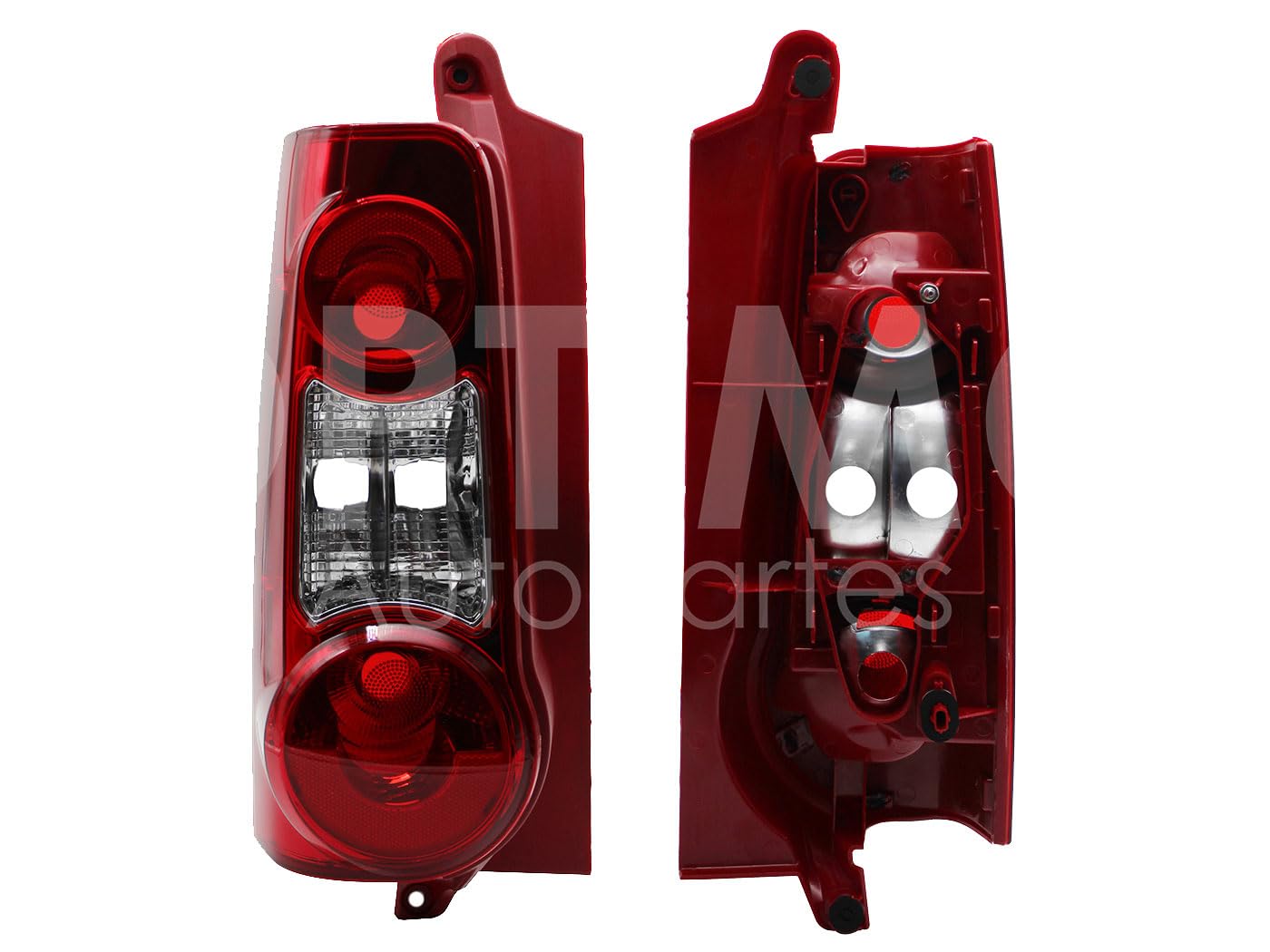 Calavera Izquierda Compatible con PARTNER MAXI 2013 2014 2015 S/ARNES CLARA 4PTAS (ROJO/BLANCO/ROJO)