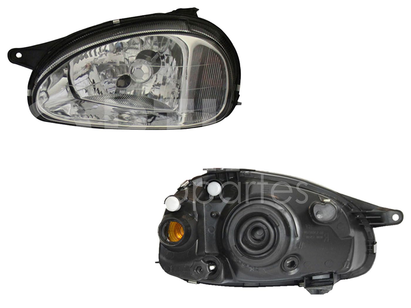 Faro Izquierdo Compatible con CHEVY C-1 2001 2002 2003 F/CROMADO LISO VIDRIO 3-4-5PTAS