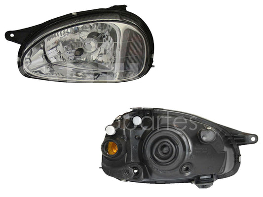 Faro Izquierdo Compatible con CHEVY C-1 2001 2002 2003 F/CROMADO LISO VIDRIO 3-4-5PTAS