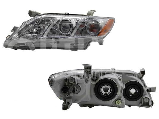 TOYOTA CAMRY 2007 2008 2009 FARO IZQ F/CROMADO C/LUPA C/MICA AMBAR (VERSION LE-XLE)
