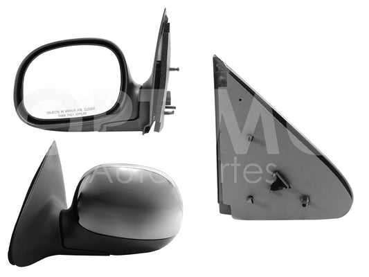 FORD F-150 1997 1998 1999 2000 2001 2002 2003 2004 2005 2006 2007 2008 ESPEJO IZQ MANUAL CROMO (LOBO 97-03/F-250 97-09)