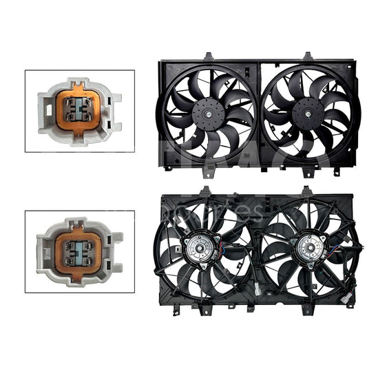 Moto Ventilador Compatible con XTRAIL 2.5L 2015 2016 2017 2018 2019 2020 2021 2022 C/S AIRE > Con Tolva > Sin Resistencia 4PIN (2ASPAS)