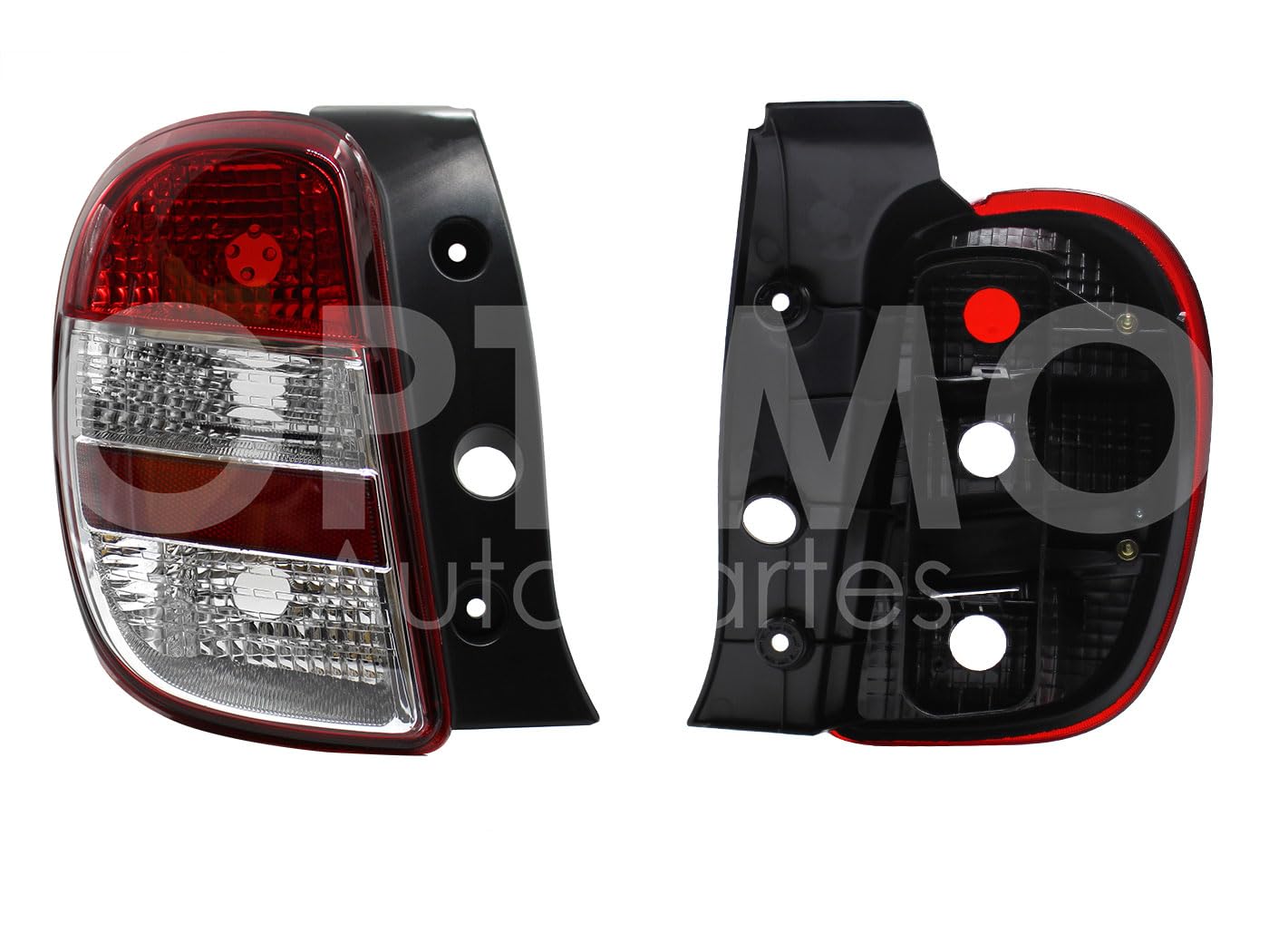 Calavera Izquierda Compatible con MARCH 2011 2012 2013 S/ARNES CLARA (CARGO 14-20) (ROJO/BLANCO/BLANCO)