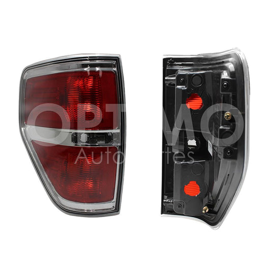 2009 - 2014  FORD F-150 CALAVERA IZQ S/ARNES FILO CROMADO (LOBO 09-14) (ROJO/ROJO)