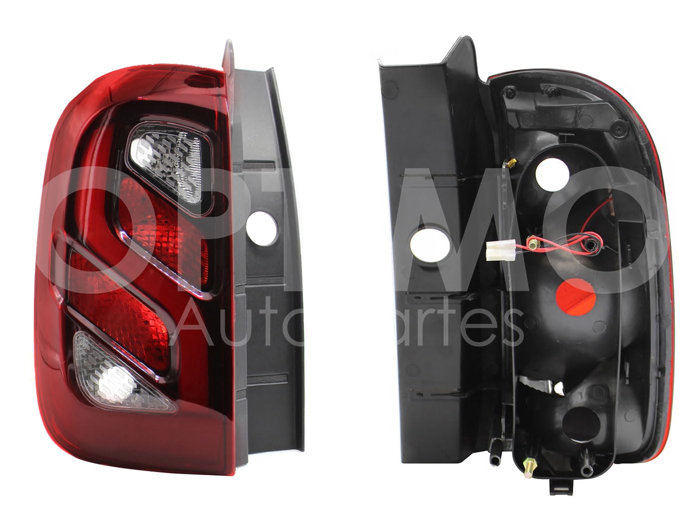 Calavera Izquierda Compatible con DUSTER 2017 2018 2019 2020 S/ARNES C/BASE (BLANCO/ROJO/BLANCO)