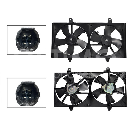 Moto Ventilador Compatible con ALTIMA 2.5L/3.5L 2002 2003 2004 2005 2006 C/AIRE > Con Tolva > Sin Resistencia 4PIN (MAXIMA 04-08) (2ASPAS)