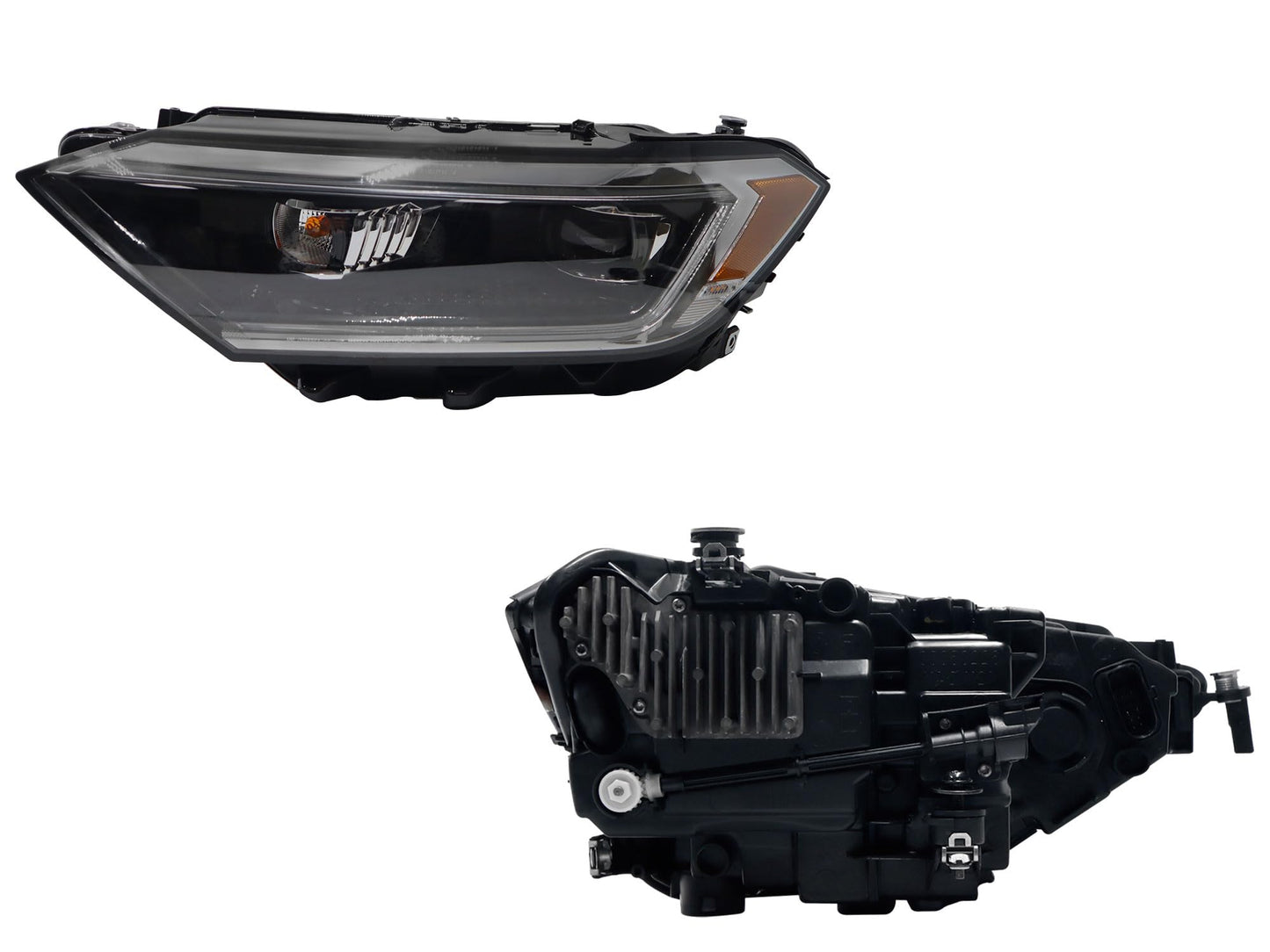 VOLKSWAGEN JETTA A7 2019 2020 2021 2022 2023 2024 FARO IZQ F/NEGRO C/LED C/LUPA C/MICA AMBAR (VERSION HIGHLINE-GLI)