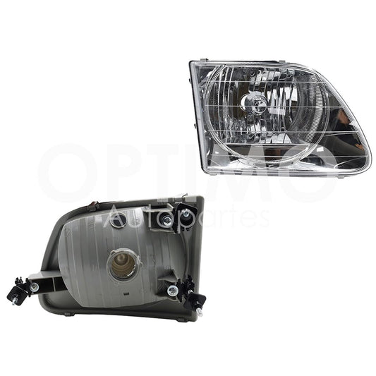 Faro Derecho Compatible con F-150 1997 1998 1999 2000 2001 2002 2003 F/CROMADO LISO C/AJUSTES (F-250/LOBO/EXPEDITION 97-02)