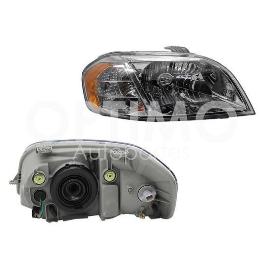 Faro Derecho Compatible con AVEO 2007 2008 2009 2010 2011 F/CROMADO C/MICA AMBAR (PT G3 06-09)