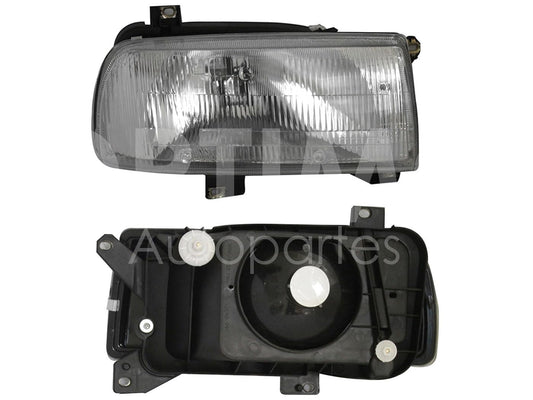 VOLKSWAGEN JETTA A3 1993 1994 1995 1996 1997 1998 FARO IZQ F/CROMADO C/BASE PLASTICO VIDRIO RAYADO