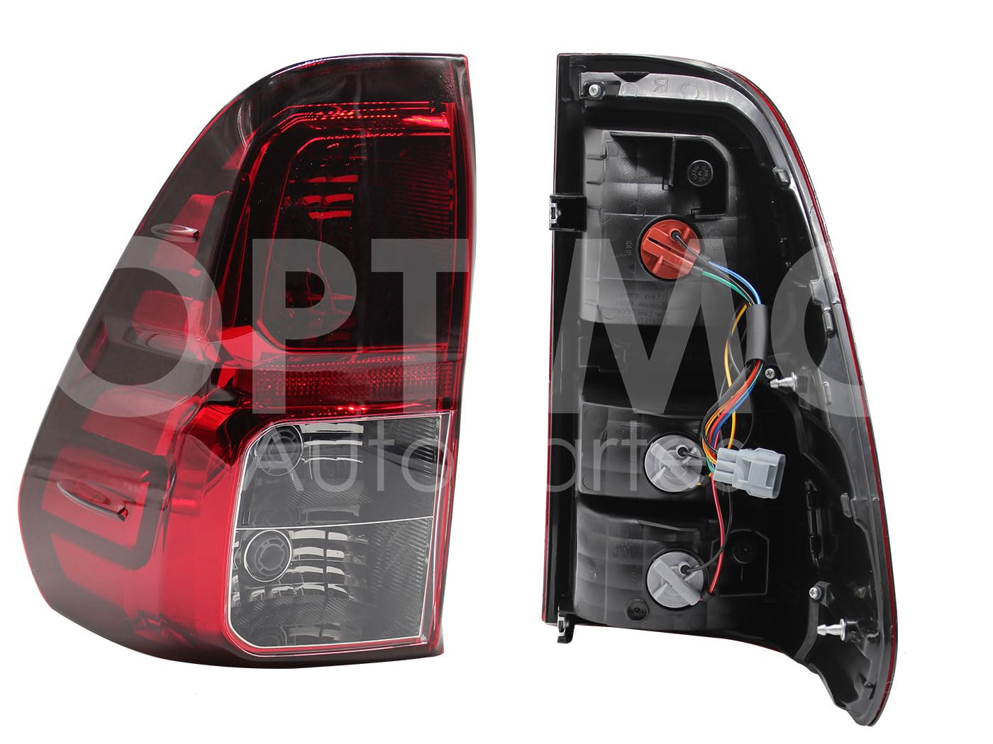 Calavera Izquierda Compatible con HILUX 2/4WD 2016 2017 2018 2019 2020 2021 2022 2023 2024 C/ARNES OSCURA (SENCILLA/LUJO) (ROJO/BLANCO/BLANCO)