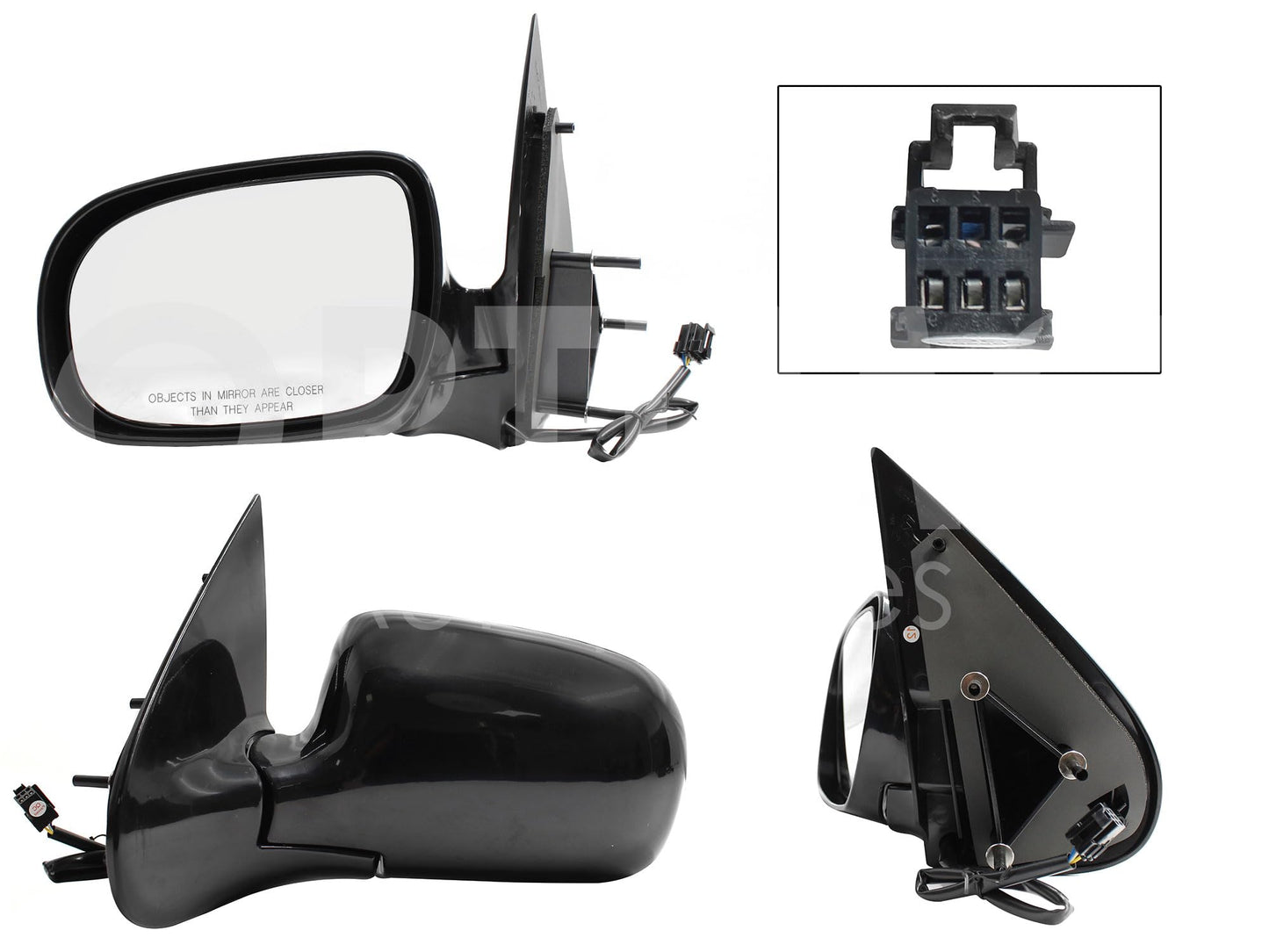 CHEVROLET VENTURE 1997 1998 1999 2000 2001 2002 2003 2004 2005 ESPEJO IZQ ELECT NEGRO P/PINTAR (3PINES)