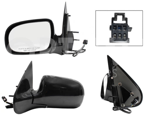 CHEVROLET VENTURE 1997 1998 1999 2000 2001 2002 2003 2004 2005 ESPEJO IZQ ELECT NEGRO P/PINTAR (3PINES)