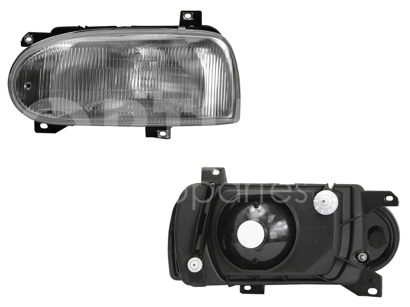 Faro Izquierdo Compatible con GOLF A3 1993 1994 1995 1996 1997 1998 F/CROMADO C/BASE PLASTICO VIDRIO RAYADO