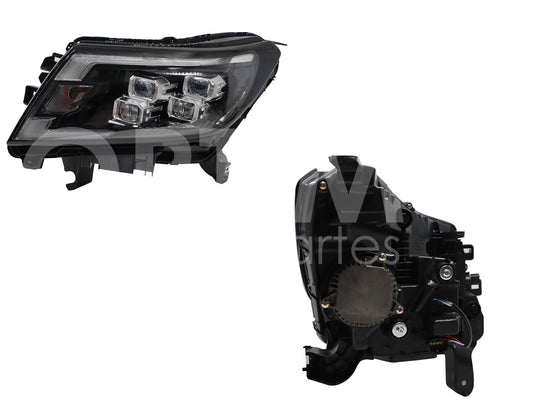 Faro Izquierdo Compatible con NP-300 FRONTIER 4WD 2021 2022 2023 2024 F/CROMADO C/LED C/LUPA (PLATINUM/PRO-4X)