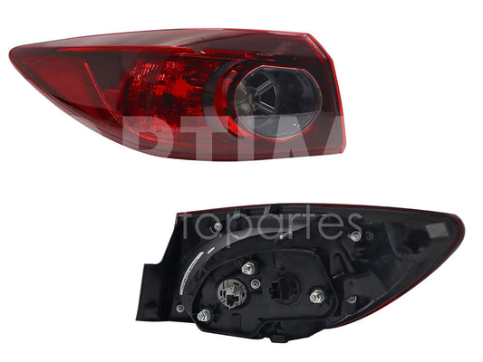 Calavera Izquierda Exterior Compatible con MAZDA 3 SEDAN 2014 2015 2016 2017 2018 S/ARNES C/SOQUET HALOGENO CLARA 4PTAS (BLANCO/ROJO)