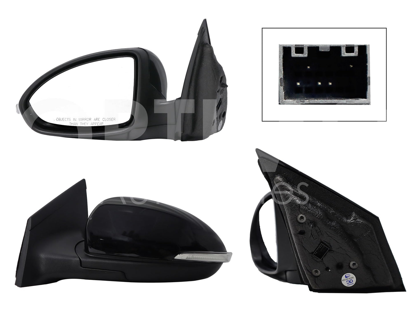 CHEVROLET CRUZE 2013 2014 2015 ESPEJO IZQ ELECT NEGRO P/PINTAR C/LUZ DIRECCIONAL (5PINES)