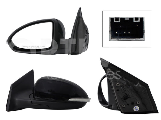 CHEVROLET CRUZE 2013 2014 2015 ESPEJO IZQ ELECT NEGRO P/PINTAR C/LUZ DIRECCIONAL (5PINES)