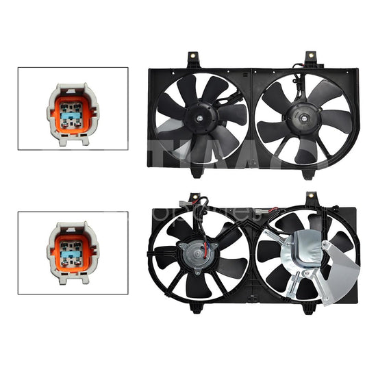 Moto Ventilador Compatible con SENTRA B15 1.8L/2.0L/2.5L 2001 2002 2003 2004 2005 2006 C/AIRE > Con Tolva > Sin Resistencia 4PIN (2ASPAS)