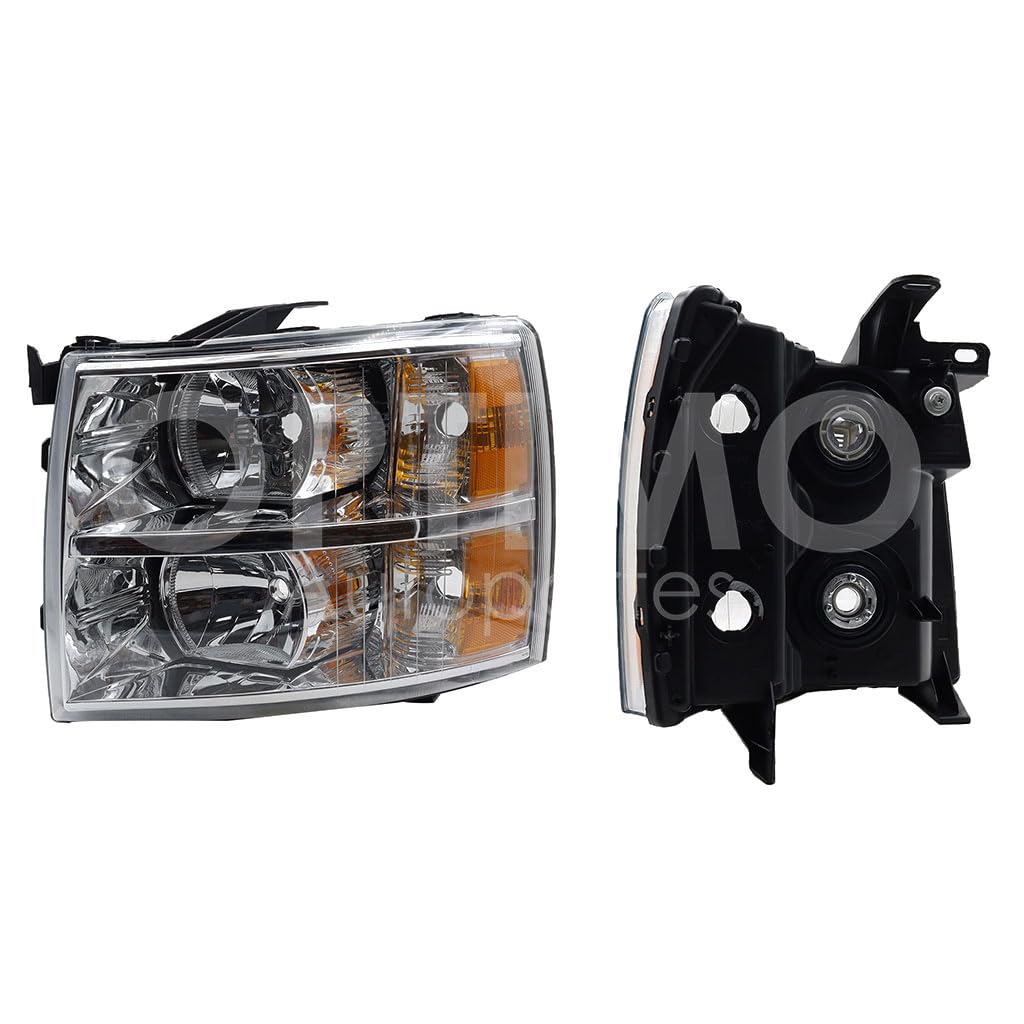 2007 - 2013  CHEVROLET SILVERADO 1500/2500 FARO IZQ F/CROMADO C/MICA AMBAR (CHEYENNE 07-13)