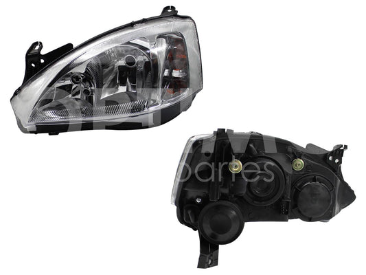 Faro Izquierdo Compatible con CORSA 2003 2004 2005 2006 2007 2008 F/CROMADO CUARTO LISO (TORNADO 04-11)