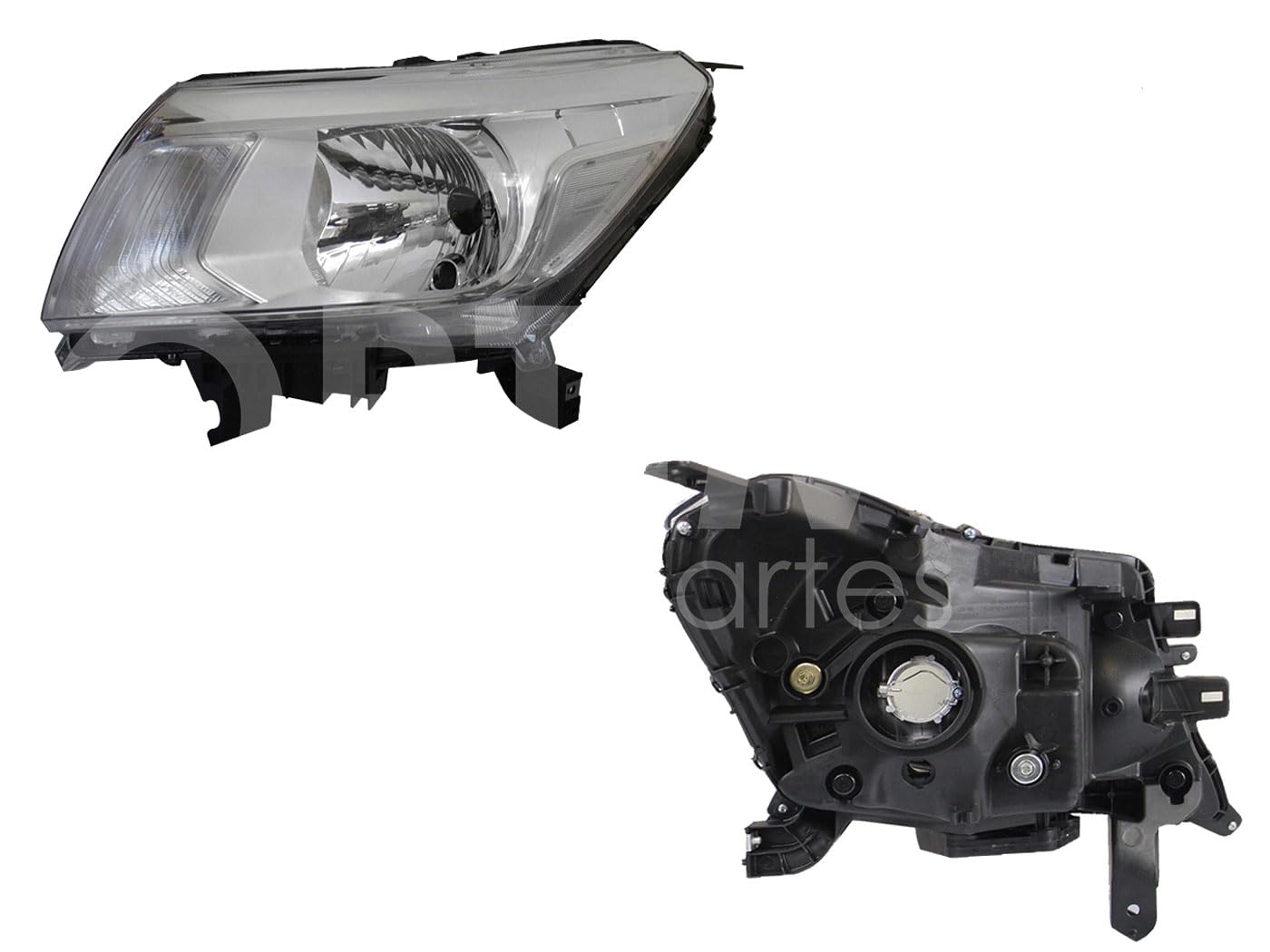 Faro Izquierdo Compatible con NP-300 FRONTIER 2/4WD 2016 2017 2018 2019 2020 F/CROMADO (DOBLE CABINA SE/LUJO XE-LE)