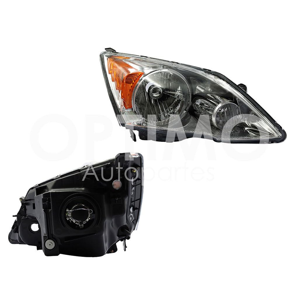 Faro Derecho Compatible con CR-V 2007 2008 2009 2010 2011 F/CROMADO C/MICA AMBAR