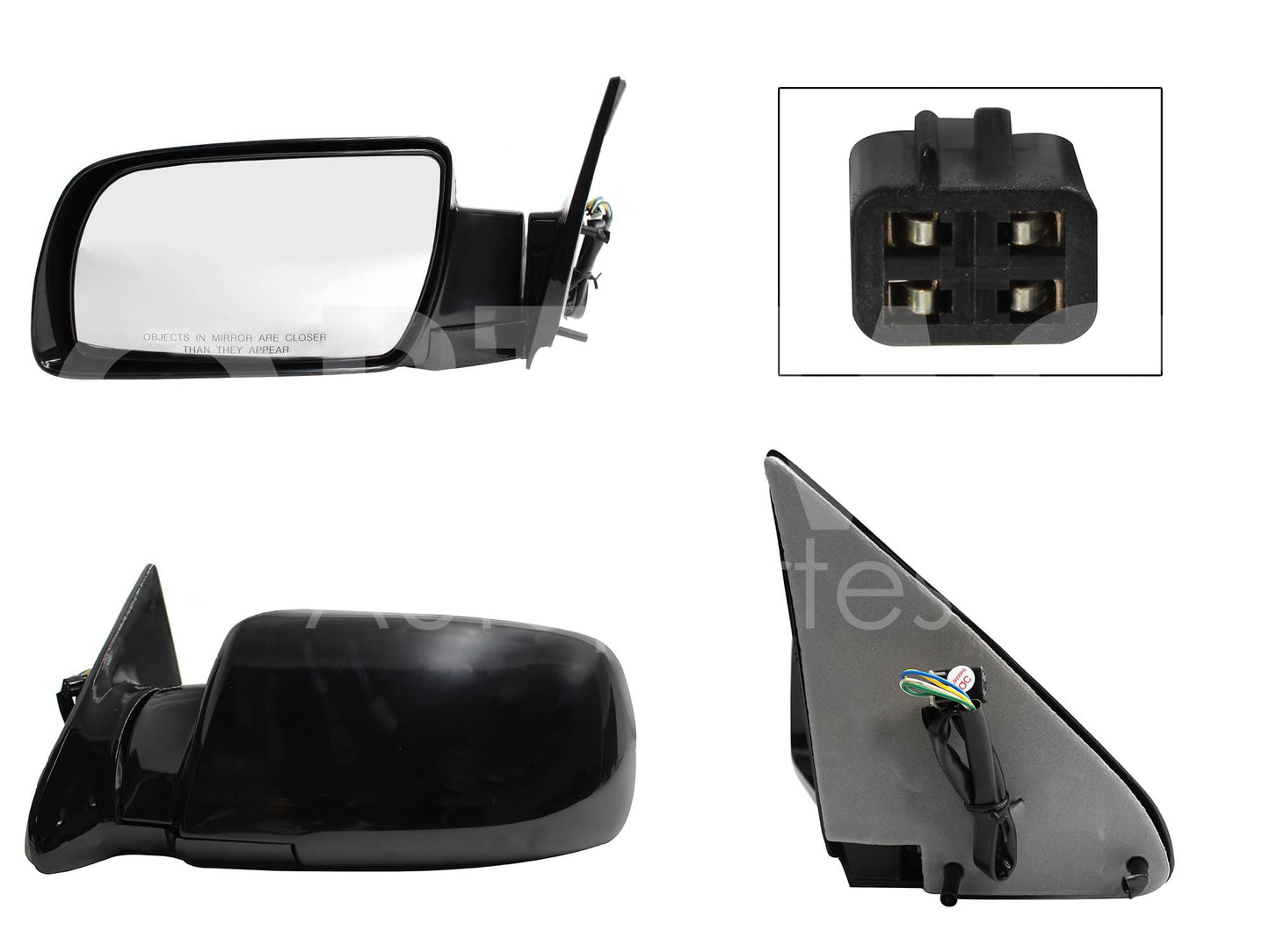 CHEVROLET SILVERADO 1992 1993 1994 1995 1996 1997 1998 ESPEJO IZQ ELECT NEGRO LISO (4PINES) (SUBURBAN)