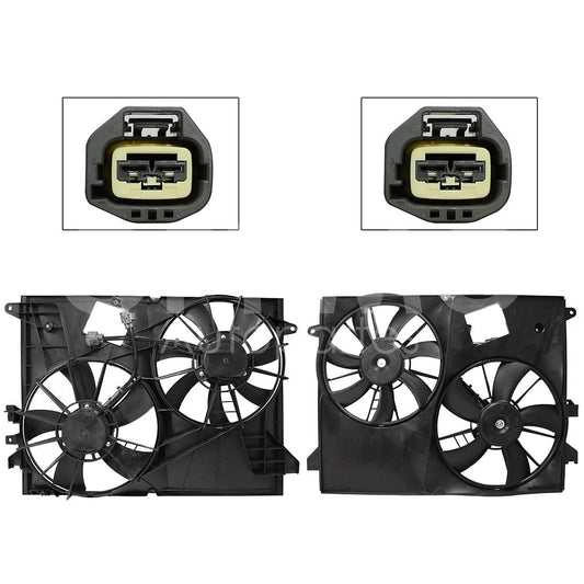 Moto Ventilador Compatible con CAPTIVA 2.4L/3.0L/3.6L 2011 2012 2013 2014 2015 C/S AIRE > Con Tolva > Sin Resistencia EMBRA 2PIN (2ASPAS)