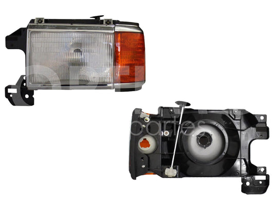 1987 - 1991  FORD F-150 FARO IZQ C/CUARTO AMBAR C/FILO CROMO C/BASE (F-250)