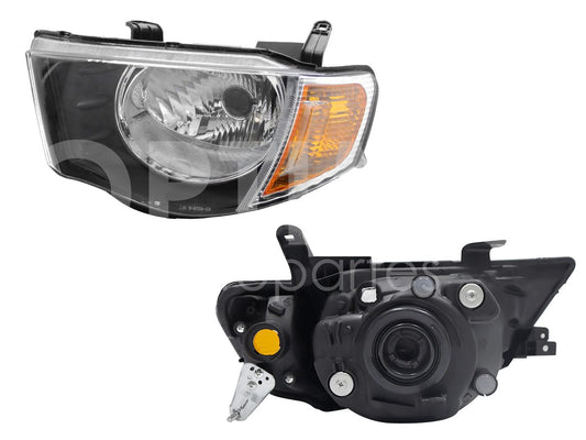 Faro Izquierdo Compatible con L200 2008 2009 2010 2011 2012 2013 2014 2015 F/CROMADO C/CUARTO AMBAR