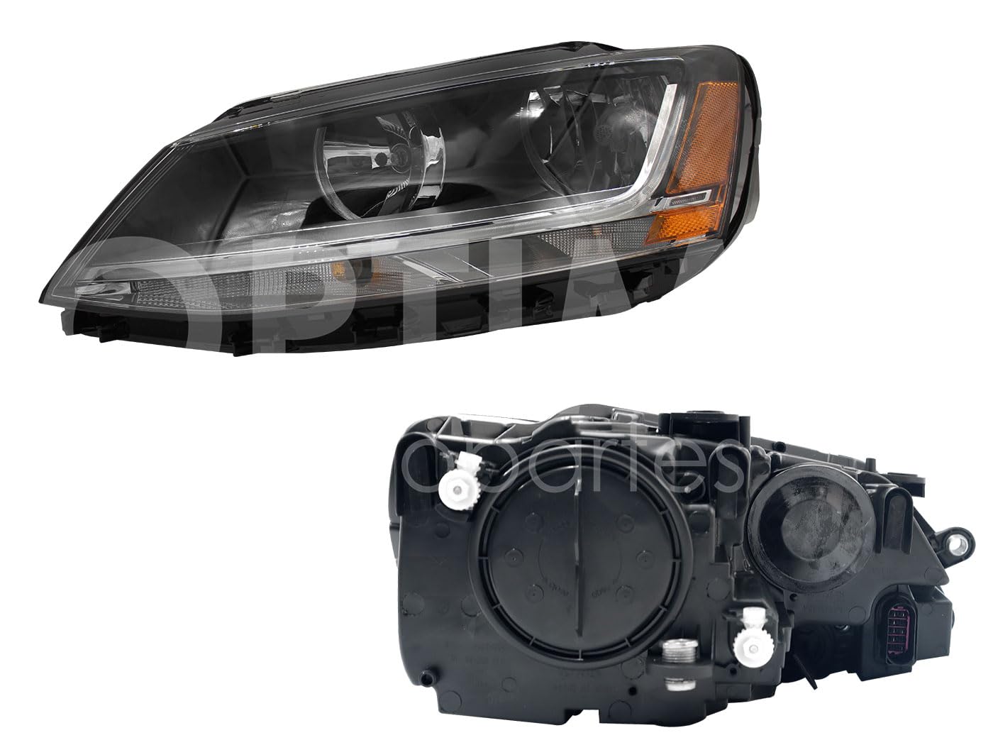 2010 - 2018  VOLKSWAGEN JETTA A6 BICENTENARIO FARO IZQ F/NEGRO C/DRL P/1 CUARTO C/MICA AMBAR (7PINES)