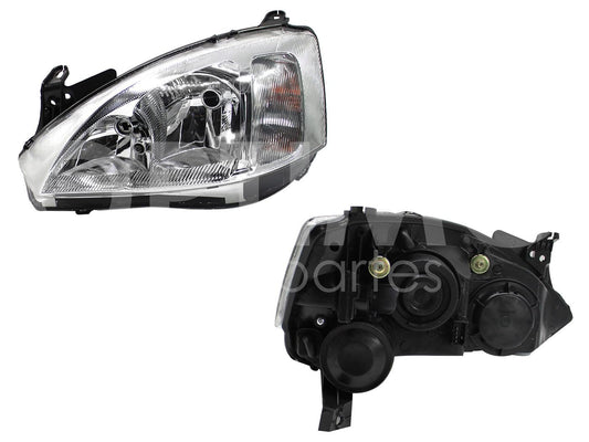 Faro Izquierdo Compatible con CORSA 2003 2004 2005 2006 2007 2008 F/CROMADO CUARTO RAYADO (TORNADO 04-11)
