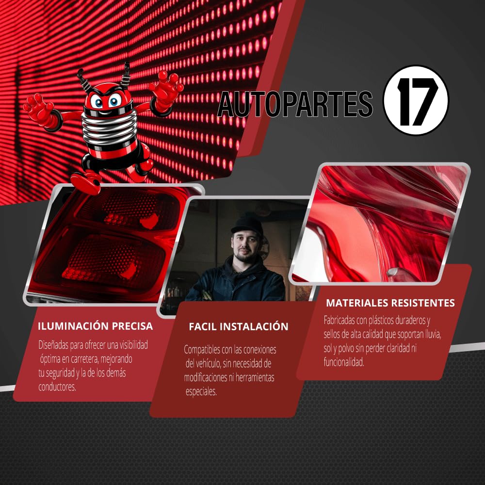 Calavera Derecha Compatible con S10 2015 2016 2017 C/ARNES (COLORADO 13-15) (ROJO/BLANCO/BLANCO)