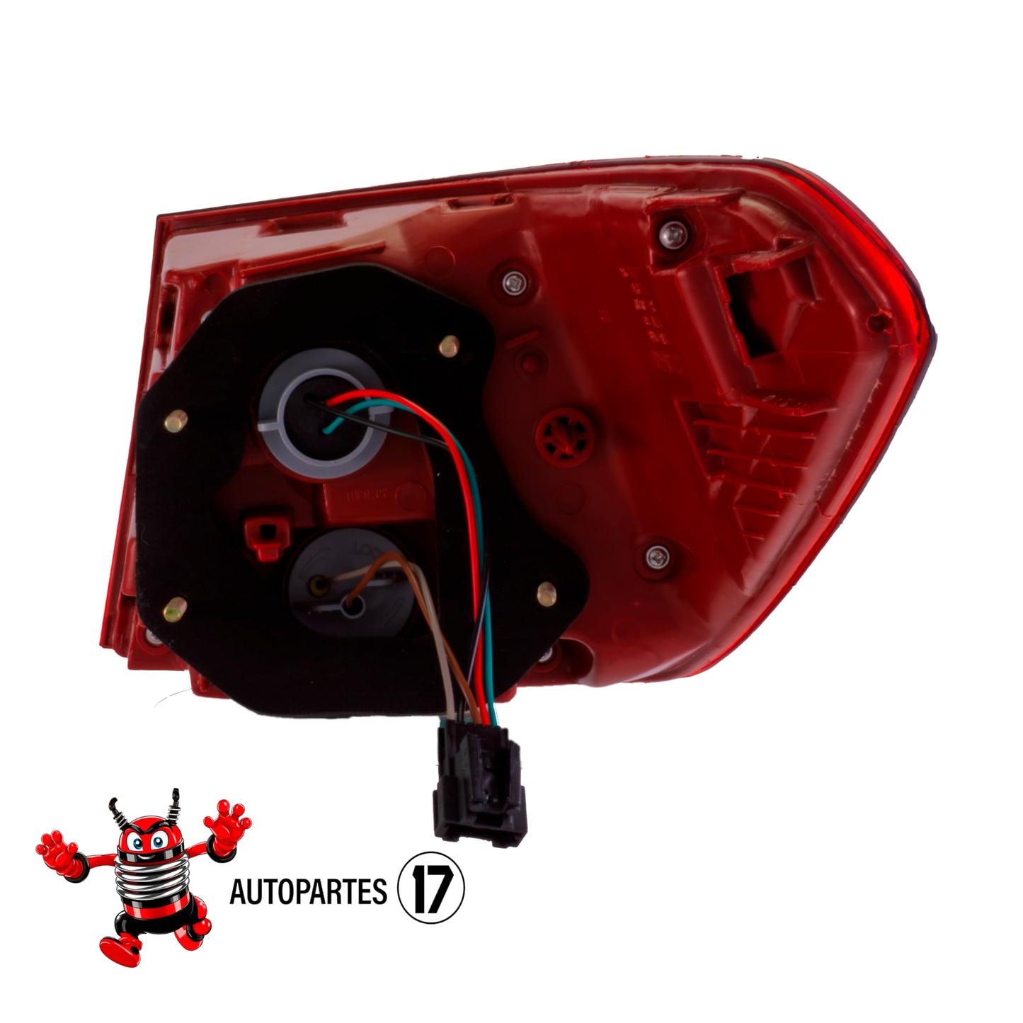 Calavera Izquierda Exterior Compatible con Rio Sedan 4 Puertas 2018 2019 202 2021 2022 2023 | Rojo Blanco | Sin Arnes (FCNA0112) |