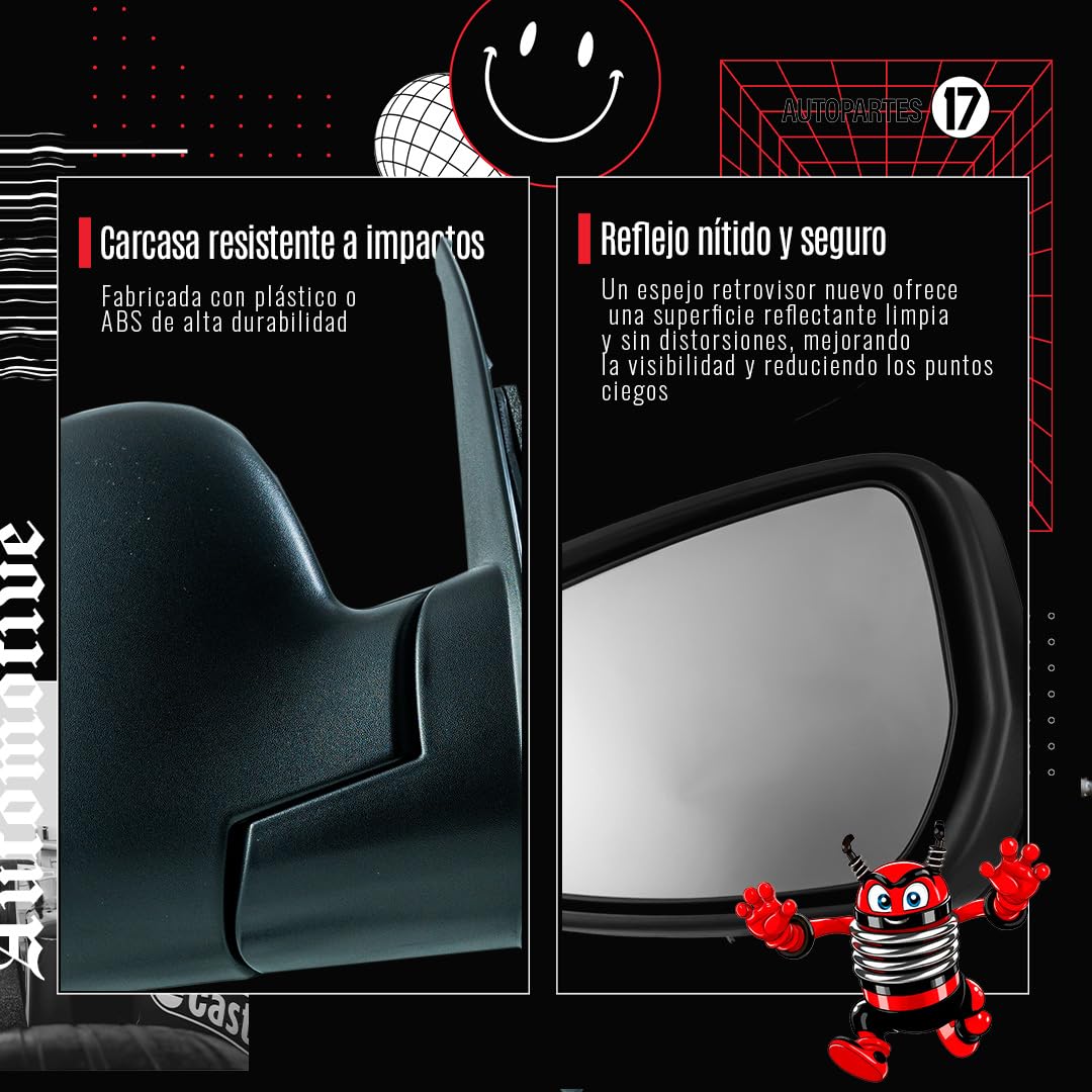 NISSAN ALTIMA 2007 2008 2009 2010 2011 2012 ESPEJO DER ELECT NEGRO P/PINTAR (3PINES)