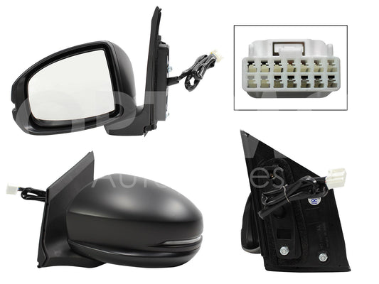 HONDA CITY 2014 2015 2016 2017 2018 2019 2020 2021 2022 ESPEJO IZQ ELECT NEGRO P/PINTAR C/LUZ DIRECCIONAL (5PINES)