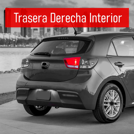 Calavera Derecho Interior Compatible con Rio H-BACK 5 Puertas 2018 2019 202 2021 2022 2023 | Rojo Blanco | Con Arnes |