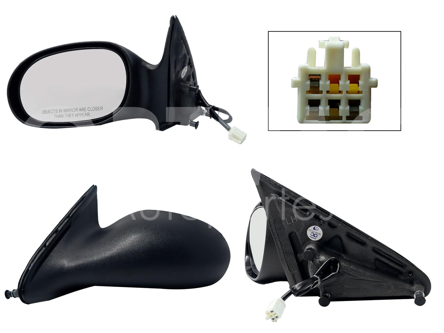 CHRYSLER / DODGE STRATUS 2001 2002 2003 2004 2005 2006 ESPEJO IZQ ELECT NEGRO POROSO (3PINES) (CIRRUS)