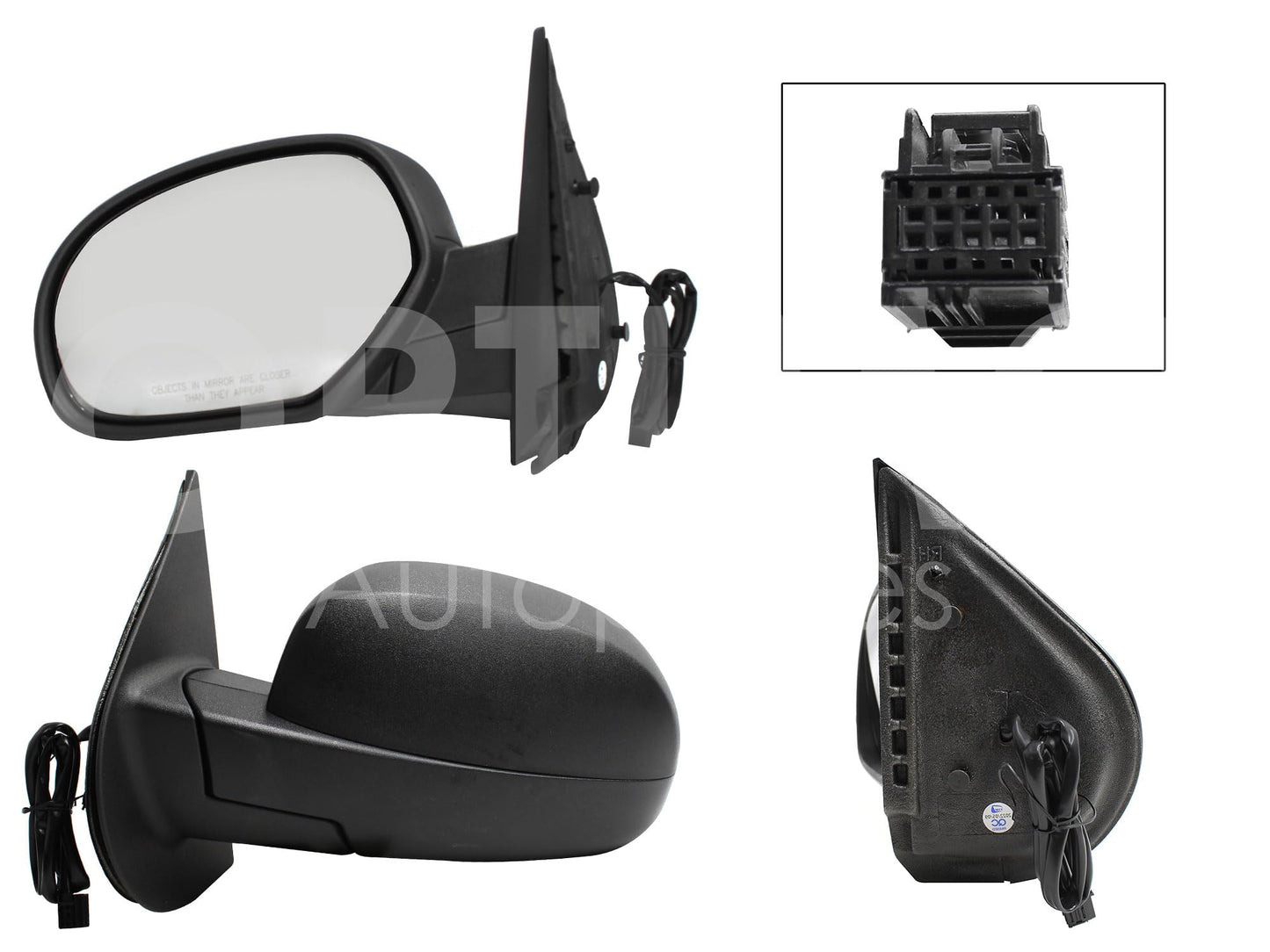 CHEVROLET SILVERADO/CHEYENNE 2007 2008 2009 2010 2011 2012 2013 ESPEJO IZQ ELECT NEGRO POROSO C/DESEM (5PINES) (SUBURBAN-TAHOE-YUKON 07-13)