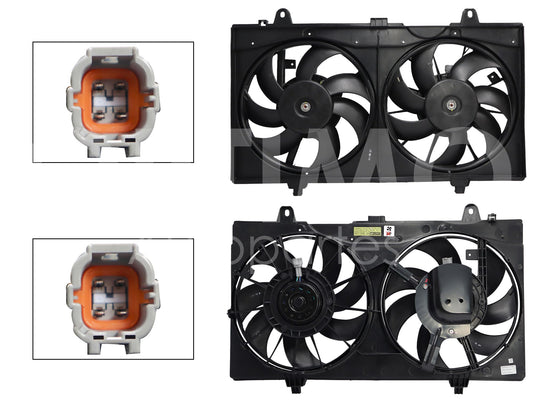 Moto Ventilador Compatible con SENTRA B16 2.5L 2007 2008 2009 2010 2011 2012 C/AIRE > Con Tolva > Sin Resistencia 4PIN (2ASPAS)