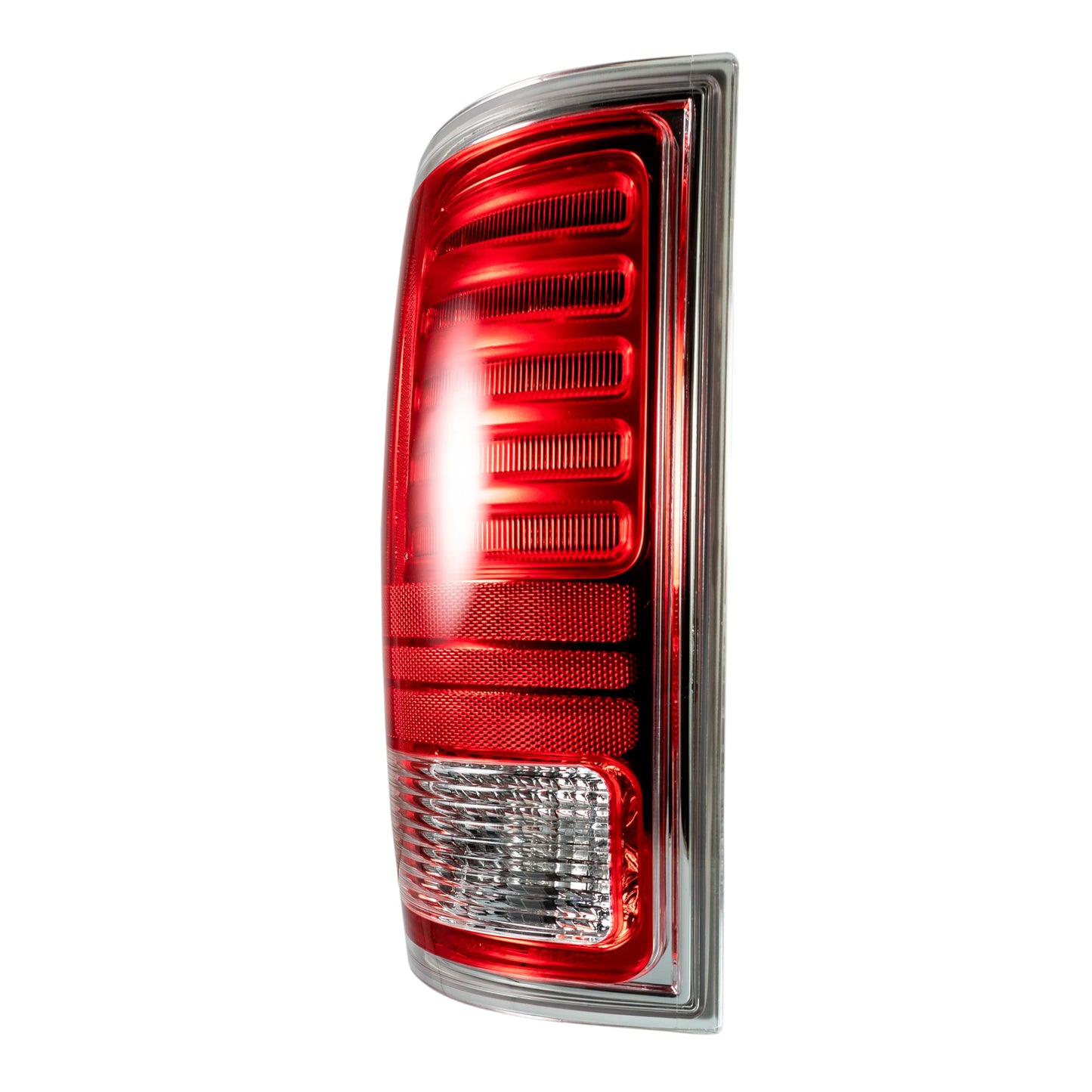 Calavera Izquierda Compatible con RAM 1500/2500 2013 2014 2015 2016 2017 2018 C/ARNES C/LED FILO CROMO (BLANCO/ROJO)