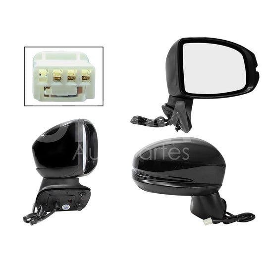HONDA FIT 2015 2016 2017 2018 2019 2020 ESPEJO DER ELECT NEGRO P/PINTAR (3PINES)