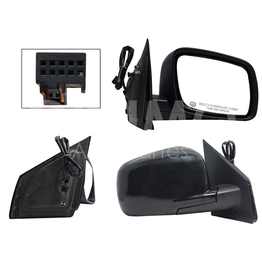 CHRYSLER / DODGE JOURNEY 2009 2010 2011 2012 2013 2014 2015 2016 2017 2018 2019 2020 ESPEJO DER ELECT NEGRO P/PINTAR C/DESEMPAÑANTE (5PINES) (BASE INT METALICA)