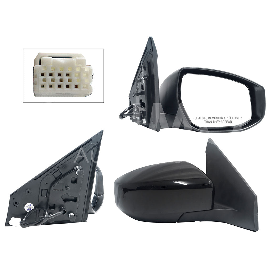 NISSAN SENTRA B-17 2013 2014 2015 2016 2017 2018 2019 2020 ESPEJO DER ELECT NEGRO P/PINTAR (3PINES)