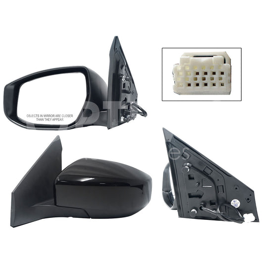 NISSAN SENTRA B-17 2013 2014 2015 2016 2017 2018 2019 2020 ESPEJO IZQ ELECT NEGRO P/PINTAR (3PINES)