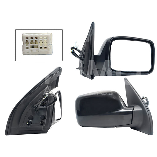 NISSAN X-TRAIL 2002 2003 2004 2005 2006 2007 ESPEJO DER ELECT NEGRO P/PINTAR (3PINES)