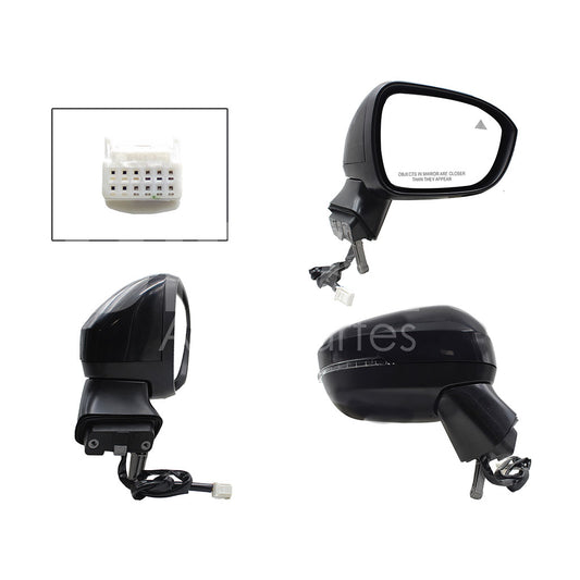NISSAN X-TRAIL 2023 2024 ESPEJO DER ELECT NEGRO P/PINTAR C/LUZ DIREC C/DESEM C/DETECTOR PU CIEGO (7PINES)