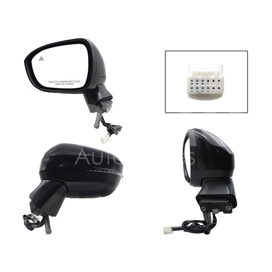 NISSAN X-TRAIL 2023 2024 ESPEJO IZQ ELECT NEGRO P/PINTAR C/LUZ DIREC C/DESEM C/DETECTOR PU CIEGO (7PINES)